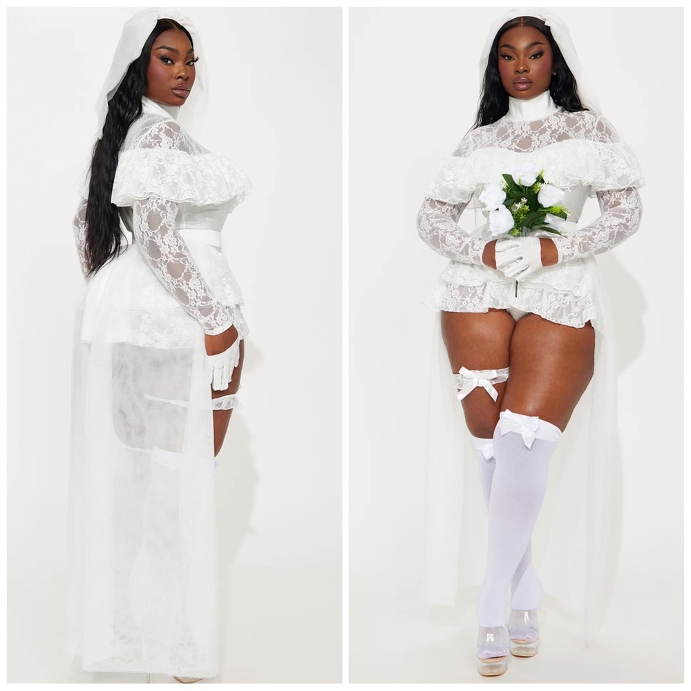 Bride To Be 6 Piece Costume Set - White